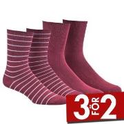 Damella Strumpor 2P Bamboo Socks Vinröd Strl 39/42 Dam