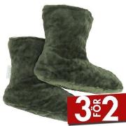 Damella Strumpor Jaquard Fleece Slippers Grön polyester Strl 35/37 Dam