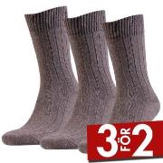 Amanda Christensen Strumpor 3P Supreme Wool Sock Brun Strl 39/42