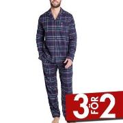 Jockey Cotton Flannel Pyjama Navy bomull Small Herr