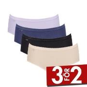 Sloggi Trosor 4P Basic Plus Midi Color Blå/Lila bomull 38 Dam