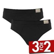 Sloggi Kalsonger 2P For Men GO Natural Brief Svart bomull Small Herr