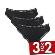 Sloggi Trosor 3P GO Crush High Leg Briefs Svart bomull Small Dam