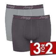 Sloggi Kalsonger 2P Men Start Short C2P Svart/Grå bomull Small Herr