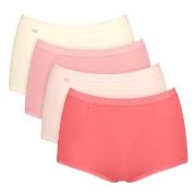 Sloggi Trosor 4P Basic Plus Maxi Panty Röd/Rosa bomull 38 Dam