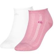 Calvin Klein Strumpor 2P Soft Cotton Rolltop Trainer Socks Vit/Rosa On...