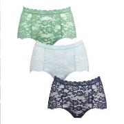 Missya Kalsonger 3P Lace Maxi Blå/Grön Small Dam