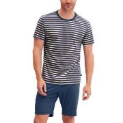 Calida Relax Streamline 2 Short Pyjamas Indigoblå bomull Medium Herr