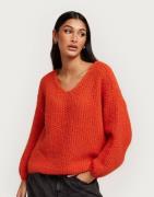 Vero Moda - Orange - Vmerin Structure Ls V-Nk Pullover G