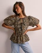 Nelly - Multi/Mönstrad - Bow Puff Sleeve Blouse