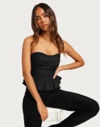 Nelly - Svart - Peplum Bustier Top