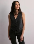 Only - Svart - Onlrhana Dnm Waistcoat Dot