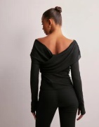 Pieces - Svart - Pckali Ls Mesh Top