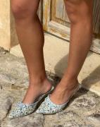 Nelly - Multi/Mönstrad - Printed Pointy Bow Mule