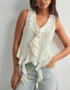 Vero Moda - Vit - Vmida Sl Frill Top Jrs Ga