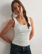 Selected Femme - Vit - Slfanna U-Neck Tank Top Noos