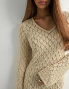 Vero Moda - Beige - Vmrani Ls V-Neck Short Knit Dress V