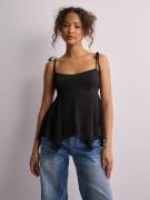 Nelly - Svart - Chiffon Strap Top
