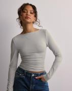 Only - Grå - Onlea L/S 2-Way Deep Neck Top Jrs N
