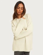Pieces - Beige - Pcnancy Ls Loose O-Neck Knit Noos B