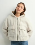 Only - Vit - Onltanja Teddy Hood Jacket Otw Noos