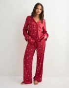 Pieces - Röd - Pcjytte Xmas Satin Night Set Wvn