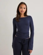 Nelly - Blå - Ultra Soft Boat Neck Top