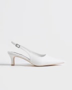 Nelly - Vit - Pointy Low Slingback