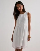 Pieces - Vit - Pcclara Sl Dress Wvn Bc