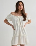 Only - Vit - Onlgoa Ss Linen Short Dress Cc Pnt