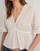 Nelly - Vit - Sweet Detail Blouse