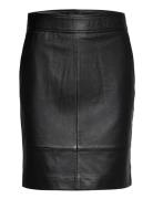 Second Female Francie Mini Leather Skirt Svart