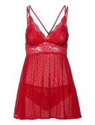 Hunkemöller Bd Dot Mesh Lace Beatriz Röd