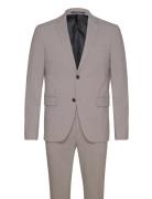 Lindbergh Plain Mens Suit - Normal Lenght Beige