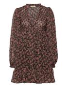 Chiffon V-Neck Dress Kort Klänning Multi/patterned By Ti Mo