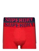 Trunk Dual Logo Double Pack Boxerkalsonger Red Superdry