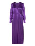 Slflyra Ls Ankle Wrap Dress B Maxiklänning Festklänning Purple Selecte...