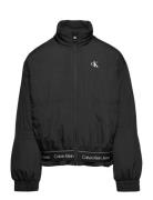 Logo Tape Windbreaker Outerwear Jackets & Coats Windbreaker Black Calv...