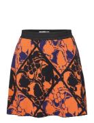 Bailey Jacquard Skirt Kort Kjol Orange Wood Wood
