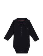 Tommy Hilfiger Baby Rib Collar Body L/S Marinblå