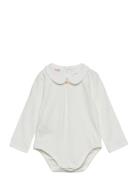 Cotton Bodysuit With Classic Neck Bodies Long-sleeved White Mango