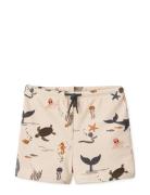 Otto Printed Swim Pants Badshorts Cream Liewood