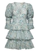Georgette Flounce Dress Kort Klänning Blue By Ti Mo