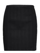 Badge Rib Elongated Skirt Kort Kjol Black Calvin Klein Jeans