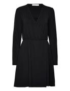 Aiud Jersey Wrap Dress Kort Klänning Black Tamaris Apparel