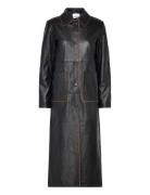 Leather Semi-Fitted Coat Läderjacka Skinnjacka Black REMAIN Birger Chr...