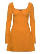 Jacquard Mini Dress Kort Klänning Orange Gina Tricot