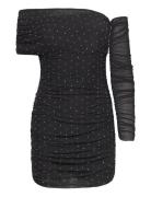 Mesh Asymmetric Dress Kort Klänning Black ROTATE Birger Christensen