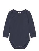 Cozy Me L/S Body Bodies Long-sleeved Navy Müsli By Green Cotton