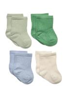Sock 4P Sock Ribb Socks & Tights Green Lindex